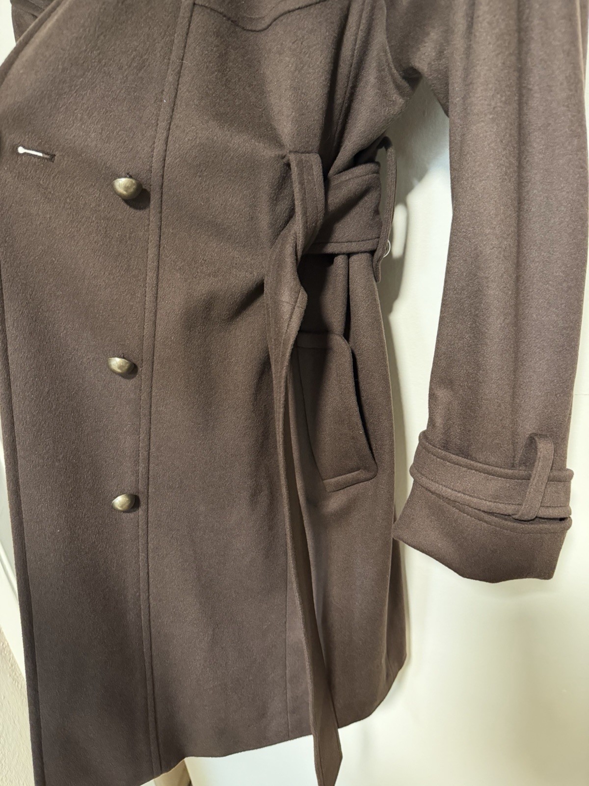 Yves Saint Laurent ‘Rive Gauche’ Cashmere Coat. Brown. New. FR 42. IT 44/46. M/L