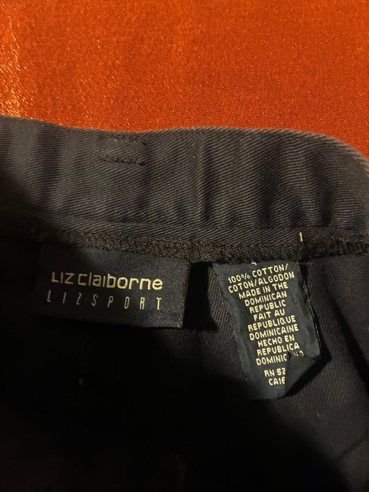 Liz Claiborne Dress Pants Womens Not Specified Cotton Cuffed Elastic Back Black