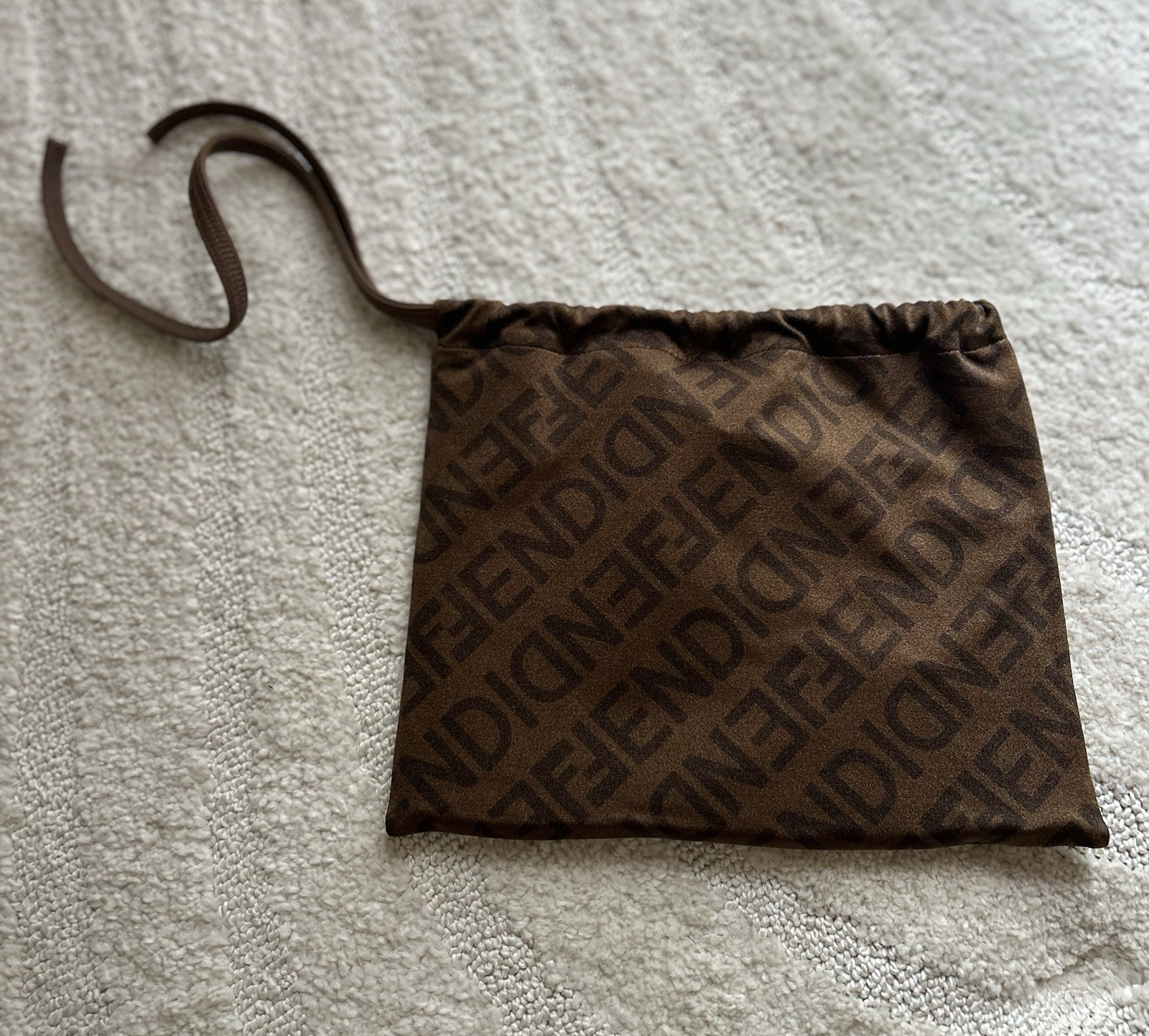 FENDI FF Logo Print Brown Bikini Set