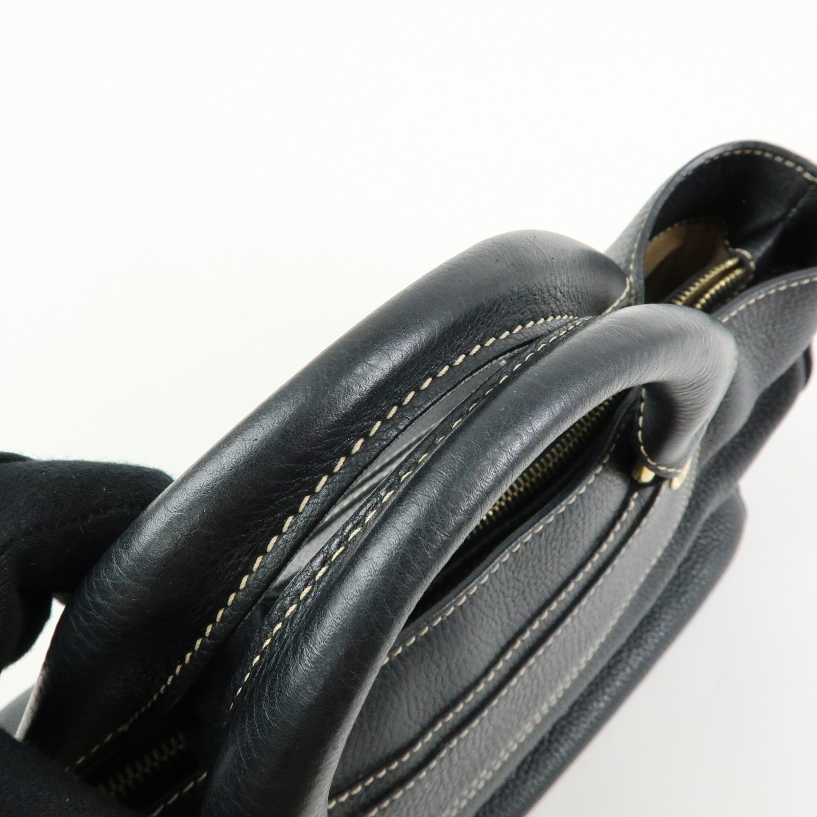 CELINE Leather Boogie Bag Hand Bag Black Authentic Used F/S