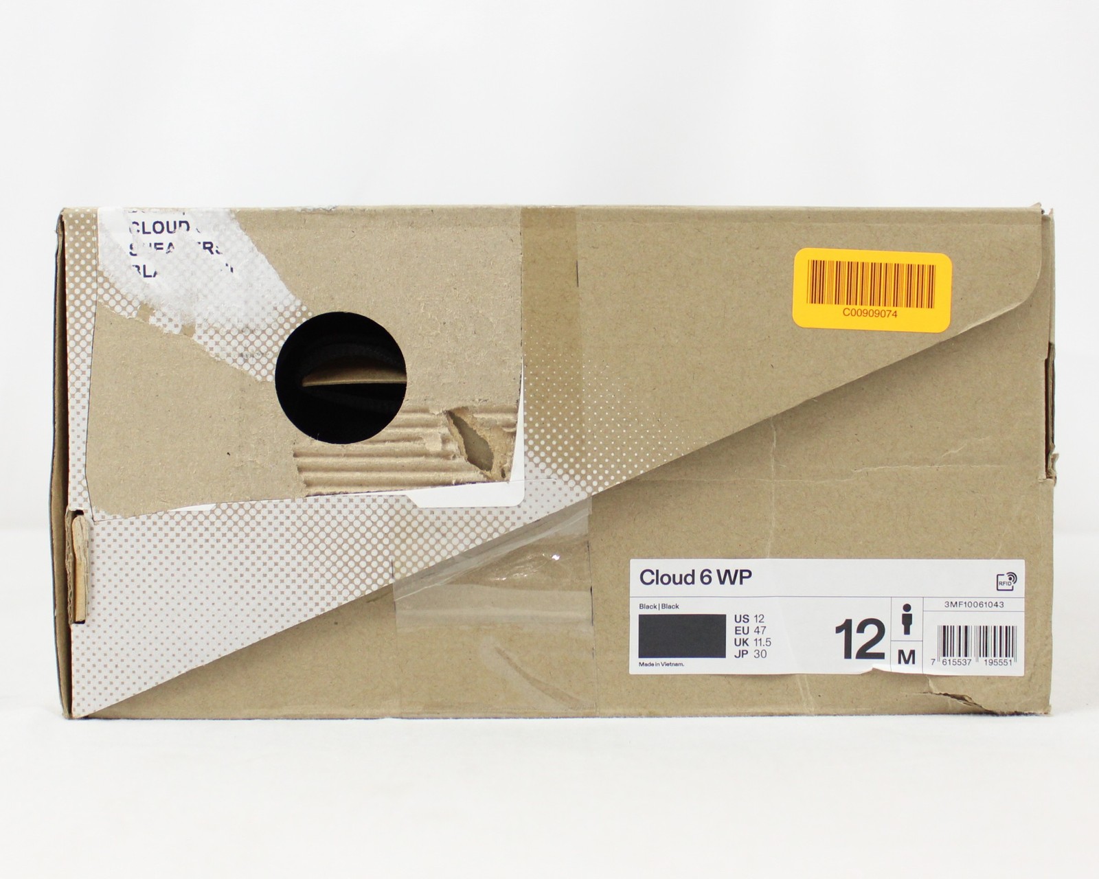 On Cloud 6 Waterproof Sneakers In Black Elasticated Laces Men’s 12 (3MF10061043)