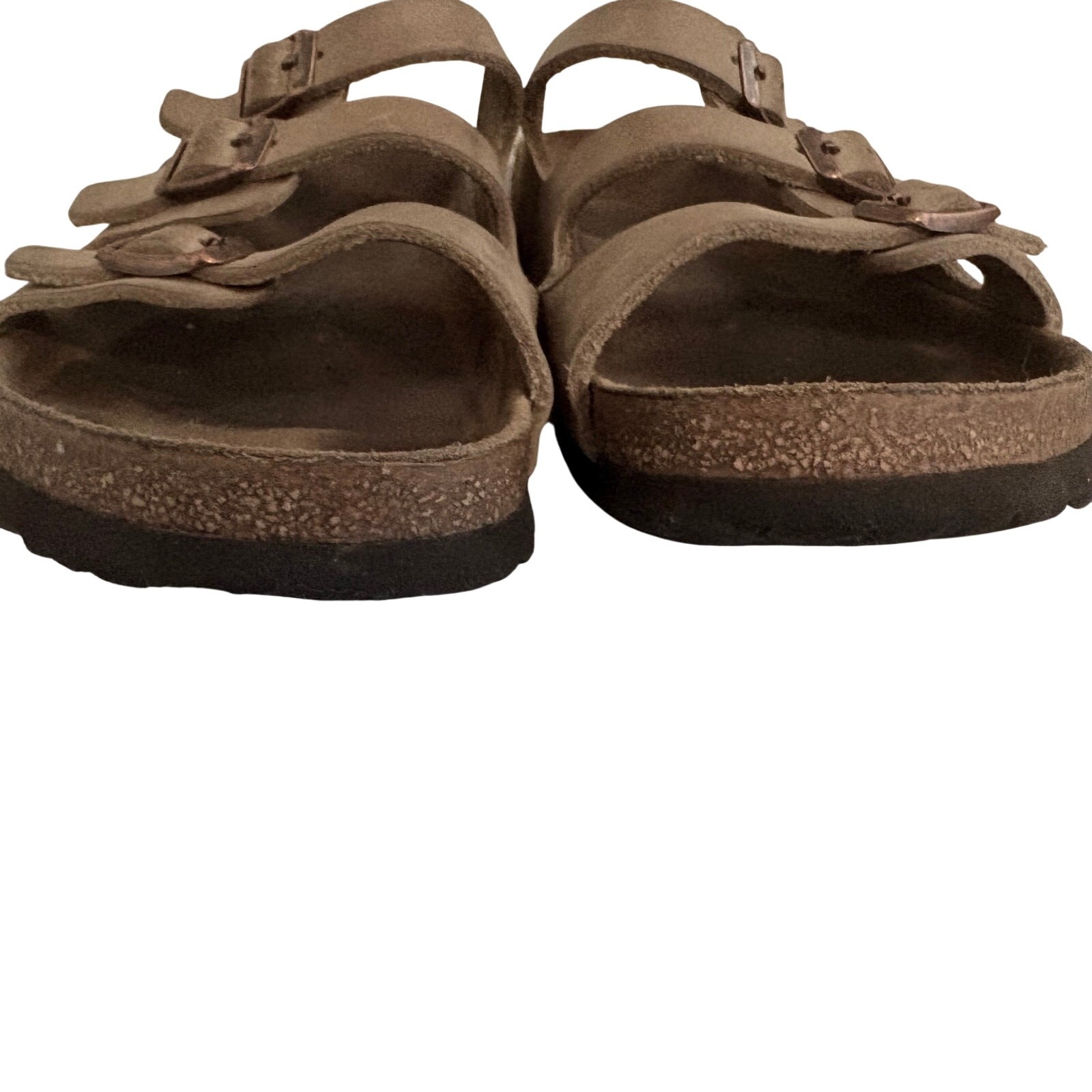 Birkenstock Florida Light Brown Suede Triple Strap Sandals Slides Preppy 39