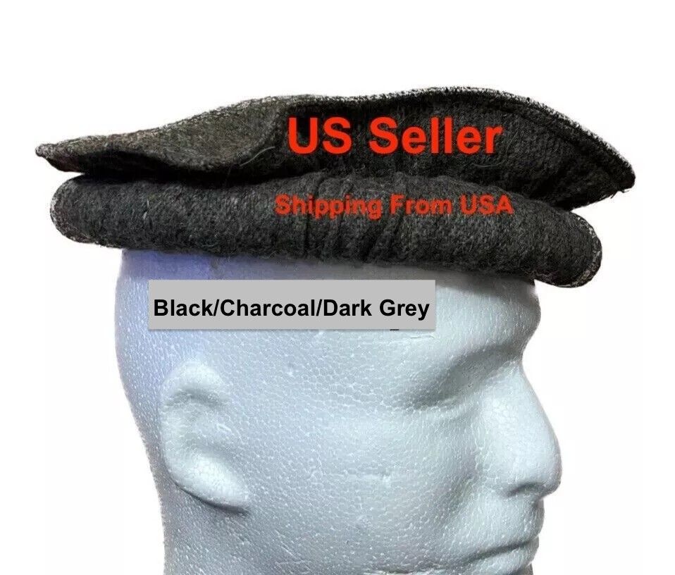 Afghan Pakistan Chitrali Pashtun Tribal Pakol Cap Kufi Topi Pakul Hat Black