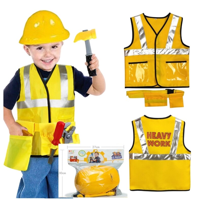 Construction Worker Costumes,Pretend Construction Worker Outfit for Kids Toddler