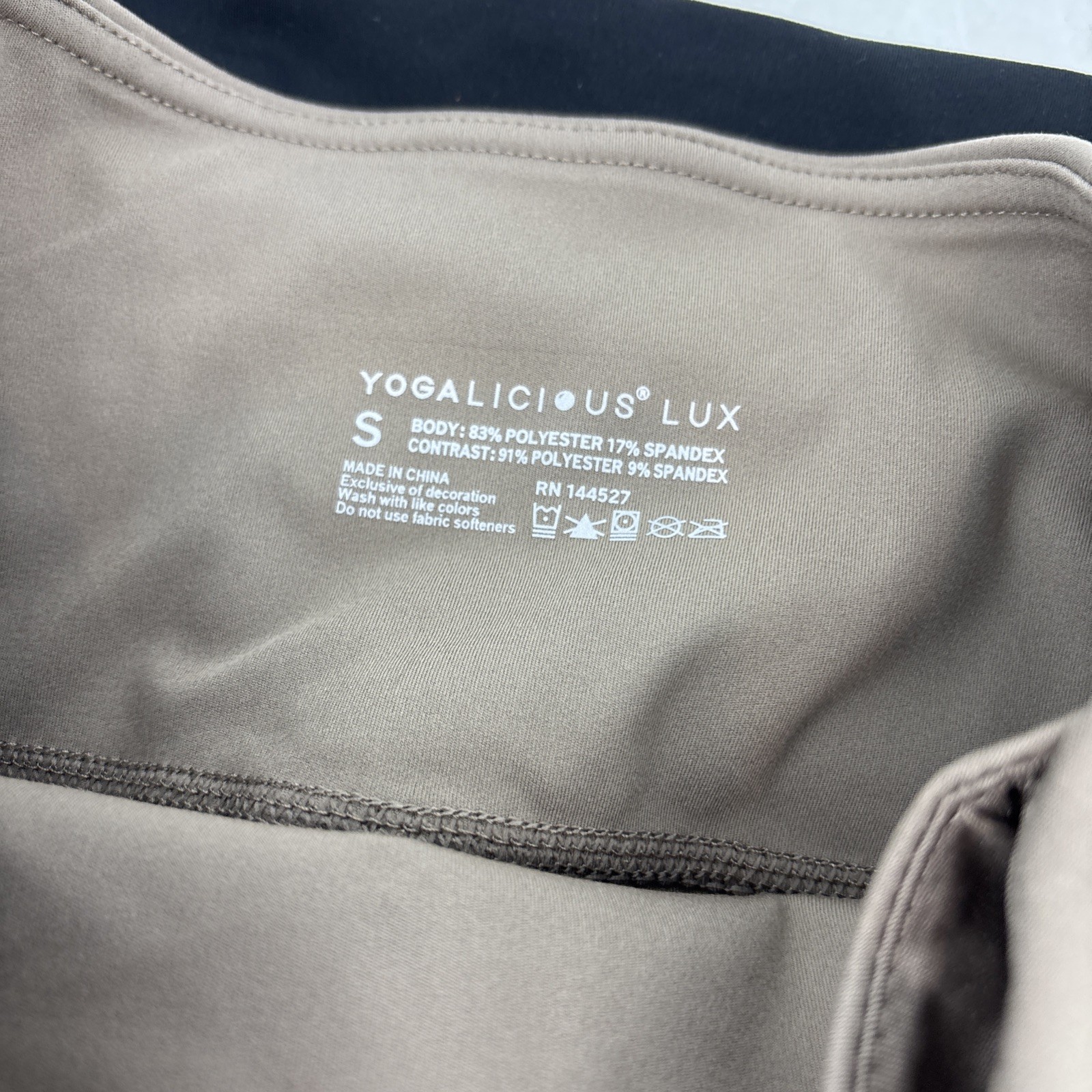 NEW Yogalicious Lux Everyday High Waist Bike Short 2-Pack S 5” Inseam Black Tan