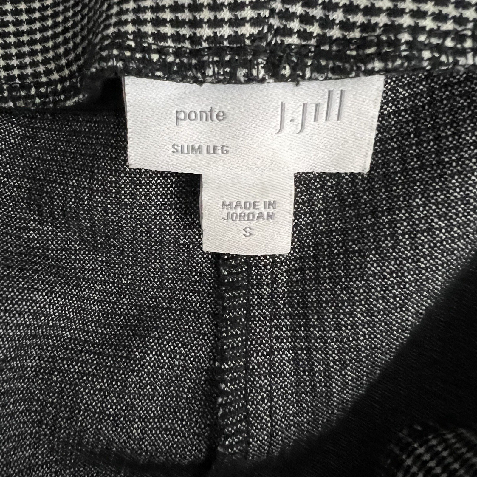 J. Jill Womens Ponte Slim Leg Pants Size Small Black White Pull-On