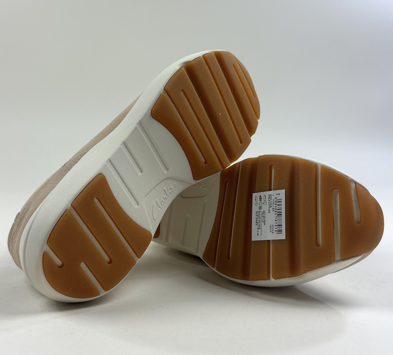 Clarks Tivoli Zip Leather Sand Tan Womens 6 Wide Sneakers Shoes Casual 26176651