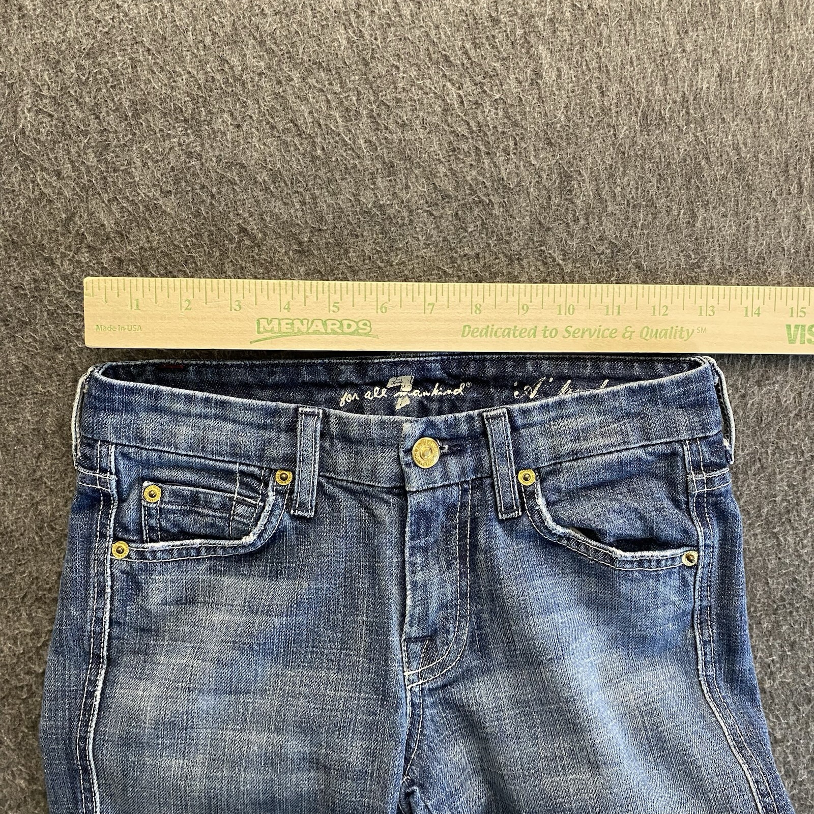 7 For All Mankind Jeans Womens Size 24 “A” Pocket Blue Bootcut Denim Made in USA