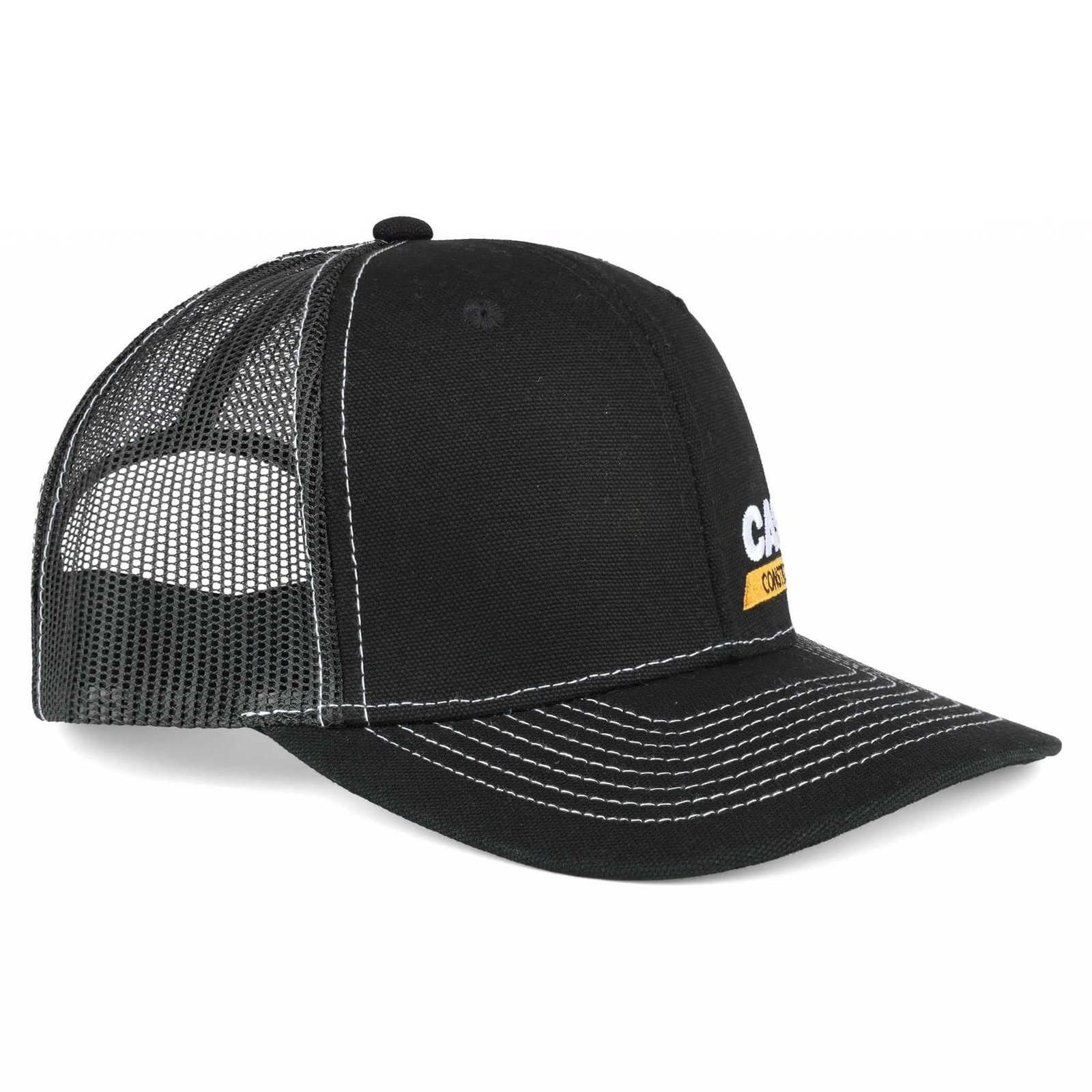 Case Construction Black Canvas Cap with Black Mesh Back 681022
