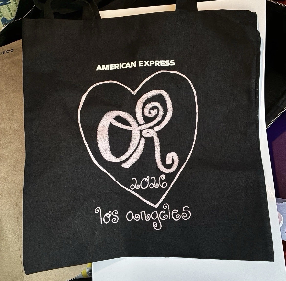 American Express Amex Los Angeles Black Graphic Print Tote Bag/HeartPin/ T-shirt