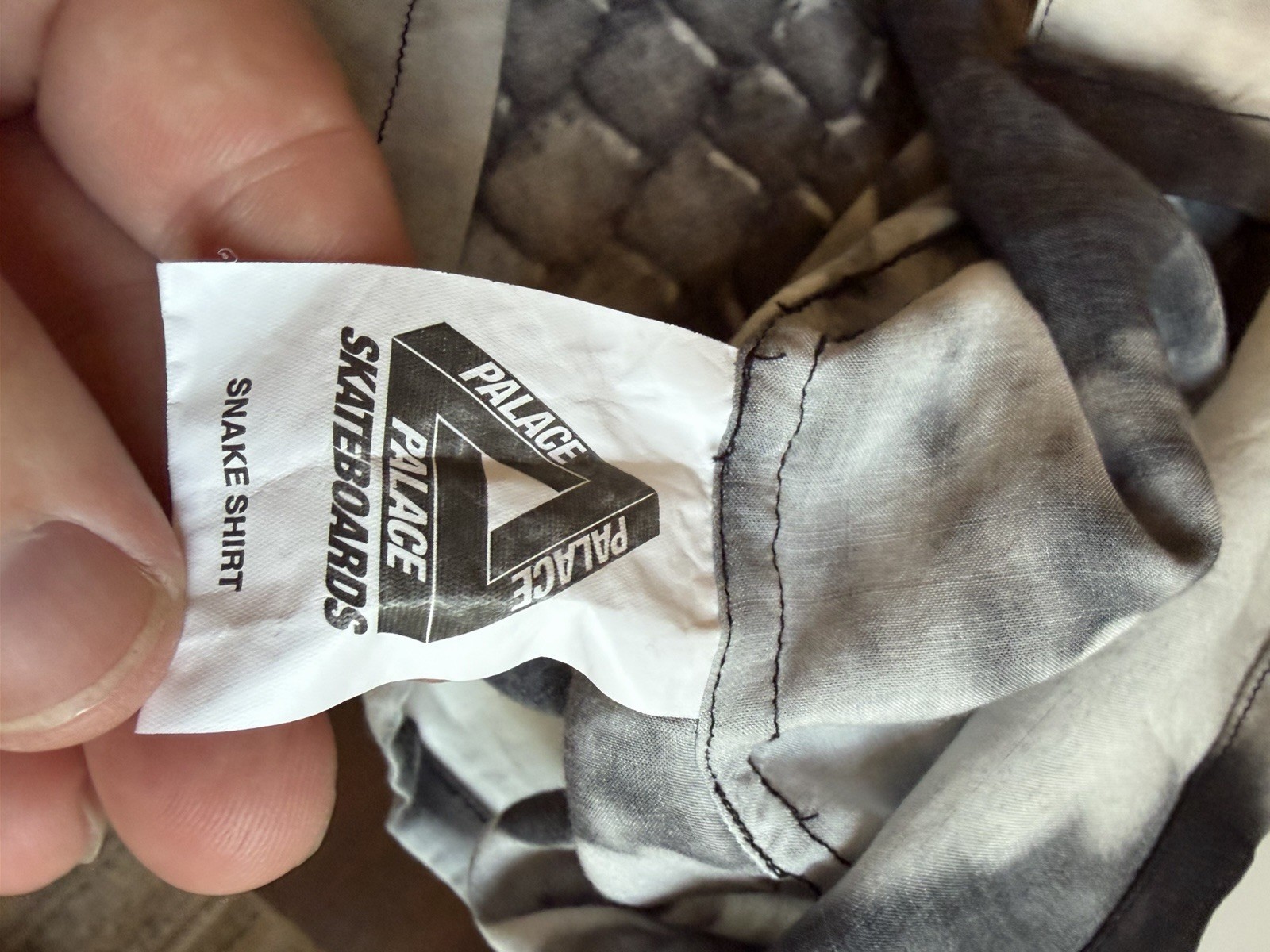 Palace Skateboards Snake Shirt Grey Rayon Camp Collar Summer 2022 Size M