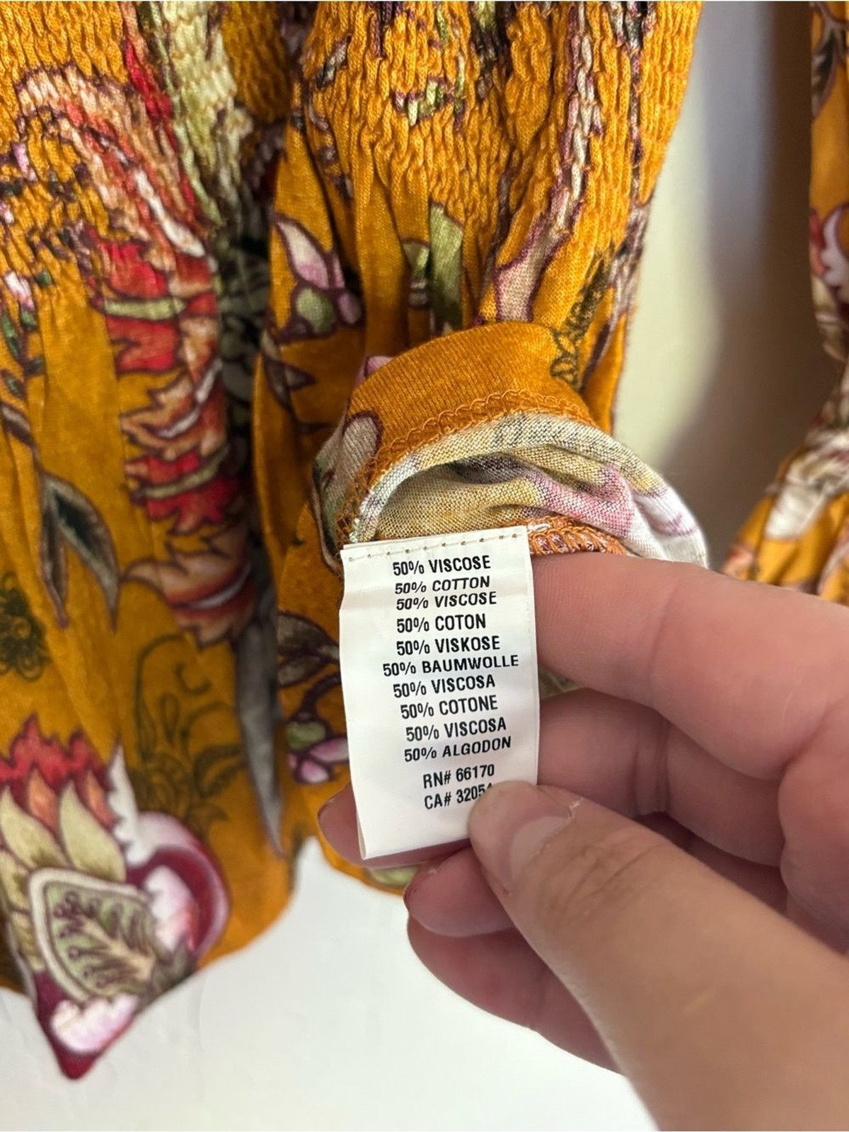 Anthropologie Conditions Apply Marigold Yellow Smocked Puff Sleeve Blouse Medium