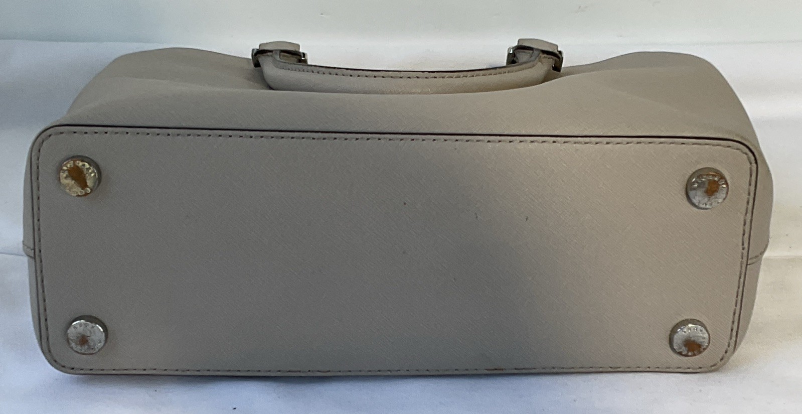 Michael Kors Savannah Medium Saffiano Taupe Satchel Leather Handbag
