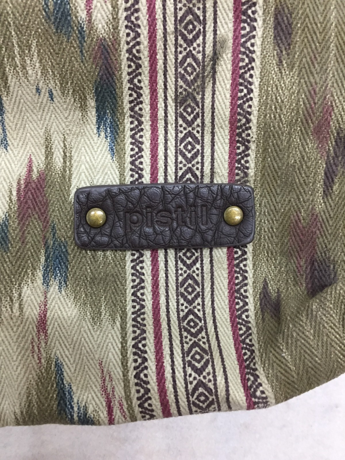 Pistil Crossbody Bag Green Aztec Zip Top