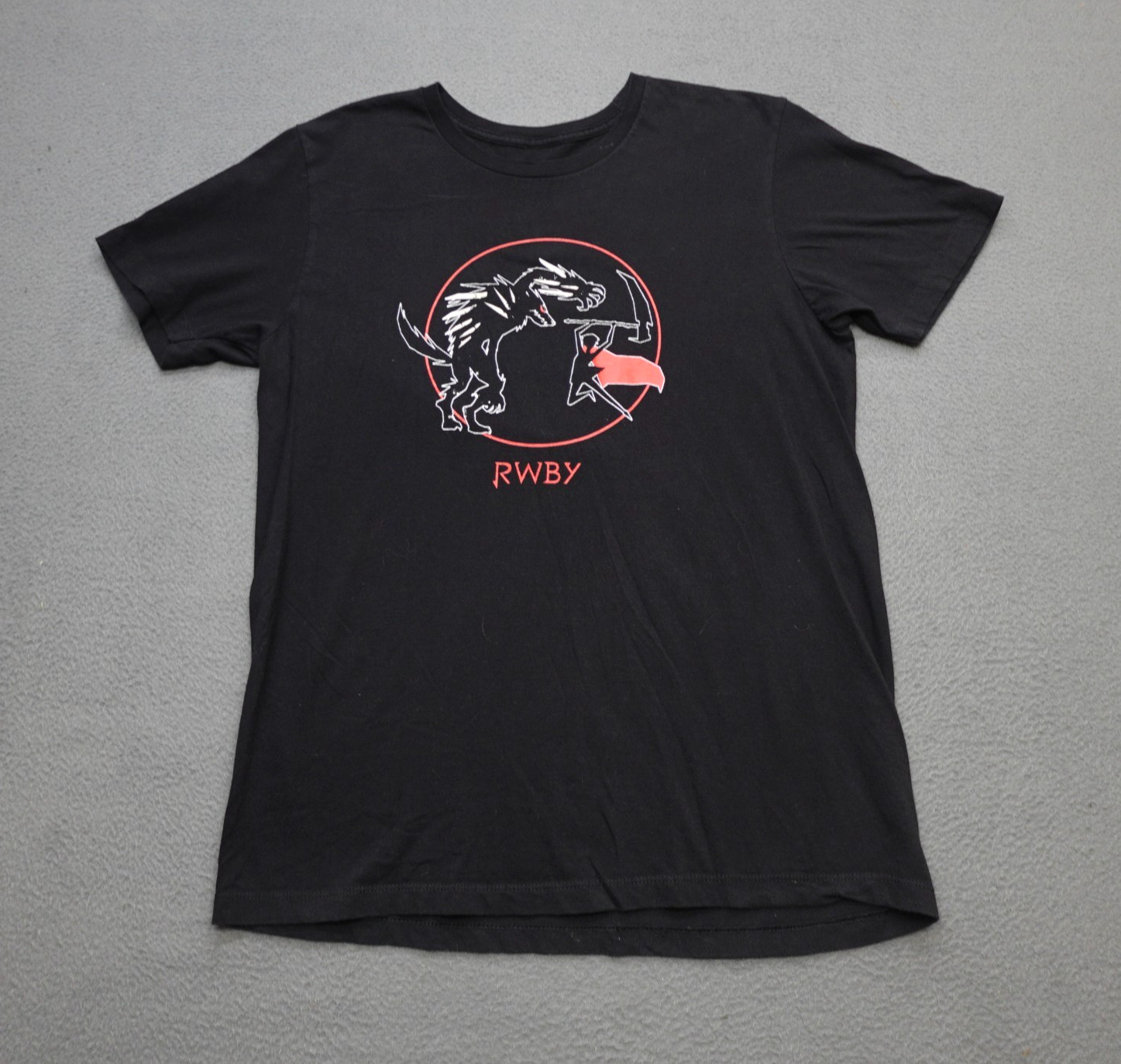 RWBY T-Shirt Adults Size M Black Anime Graphic Black Short Sleeve