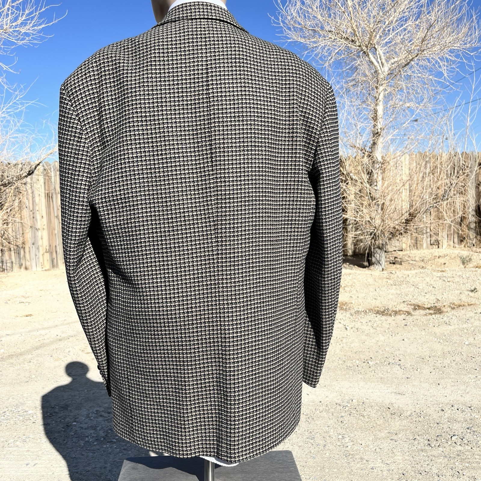 Zanetti Wool Men’s (44) hounds tooth made in Italy formal business suit blazer