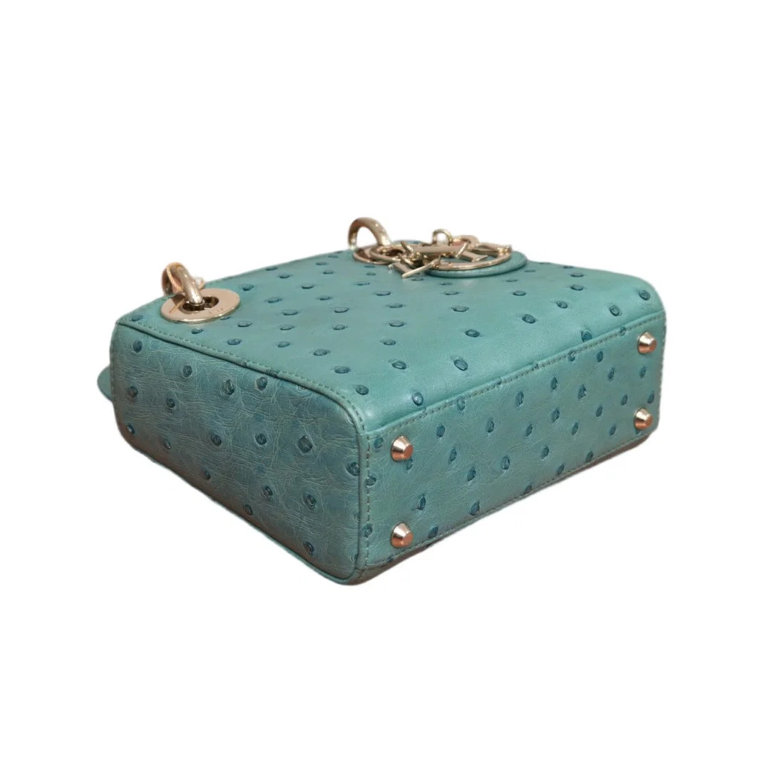 Dior Mini Lady Dior Turquoise Ostrich (zz071426e3r)