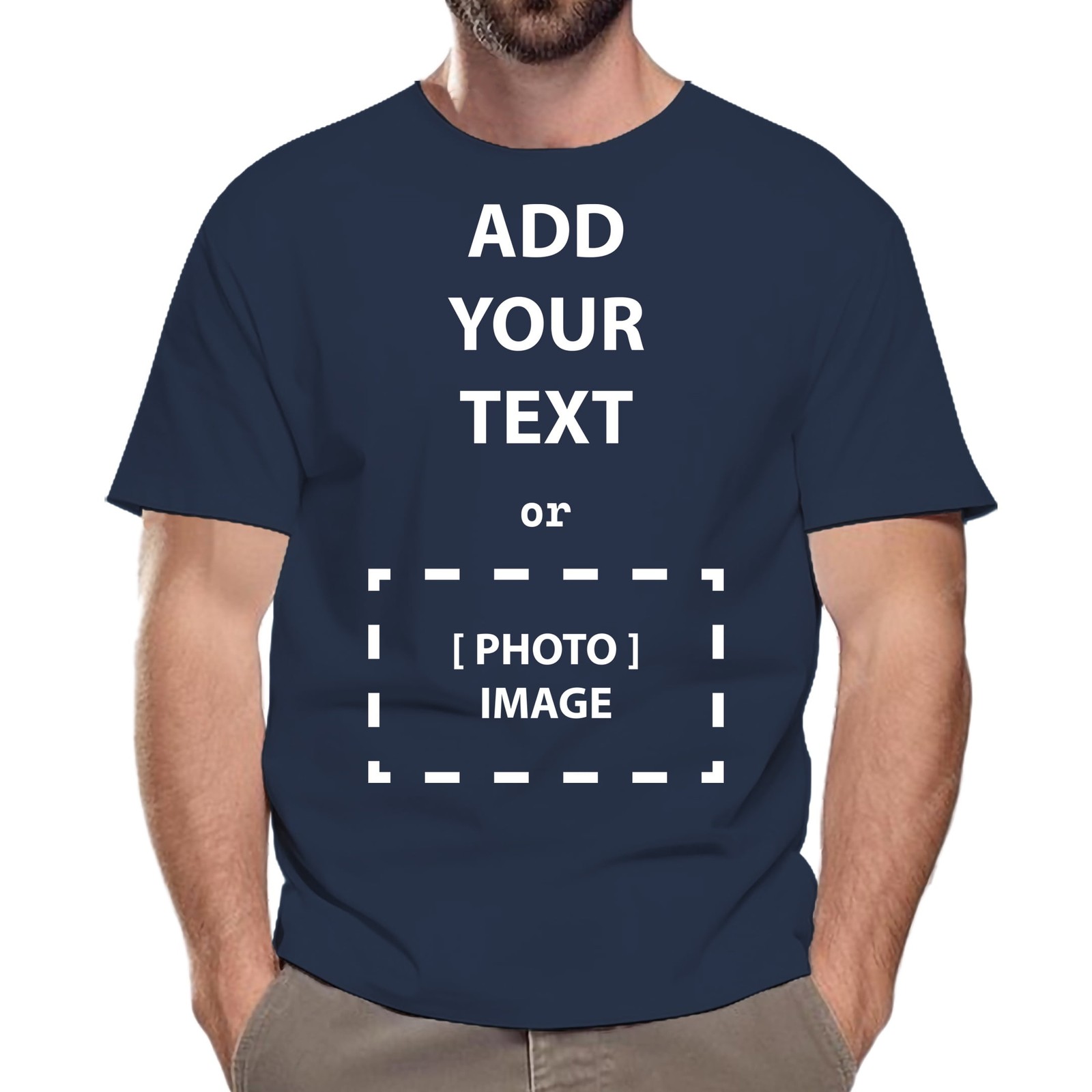 Custom T-Shirt Personalized Add Your Text Photo Image Men Women Short Sleeve Tee