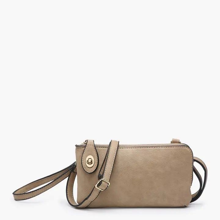 Jen & Co Kendall Crossbody Wristlet with Twist Lock Closure