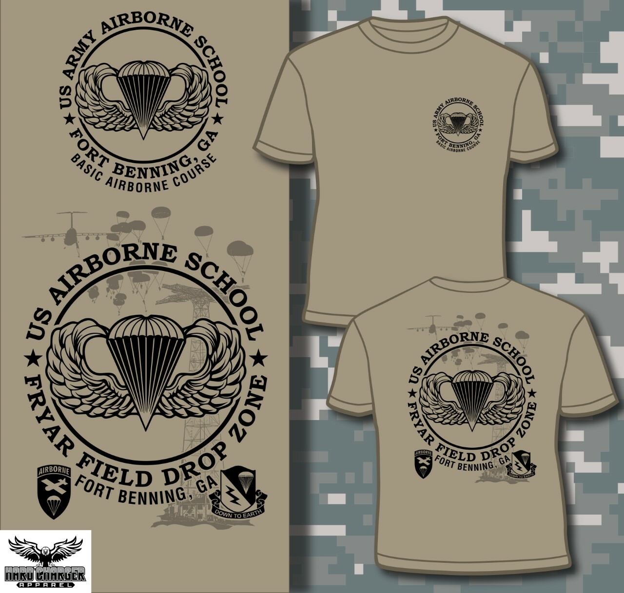 Fort Benning, GA US Airborne School Fryar Field Drop Zone Outstanding T shirt