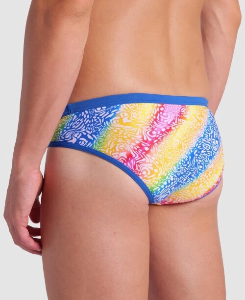 Arena men pink rainbow swim brief bikini swimwear size 30 32 34 36 38