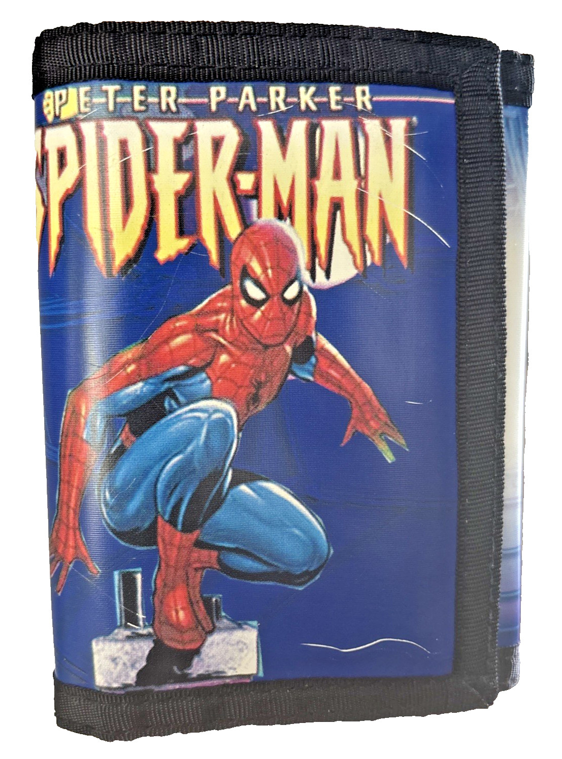 Vintage 2003 Marvel SpiderMan Peter Parker Trifold Canvas Nylon Wallet Excellent