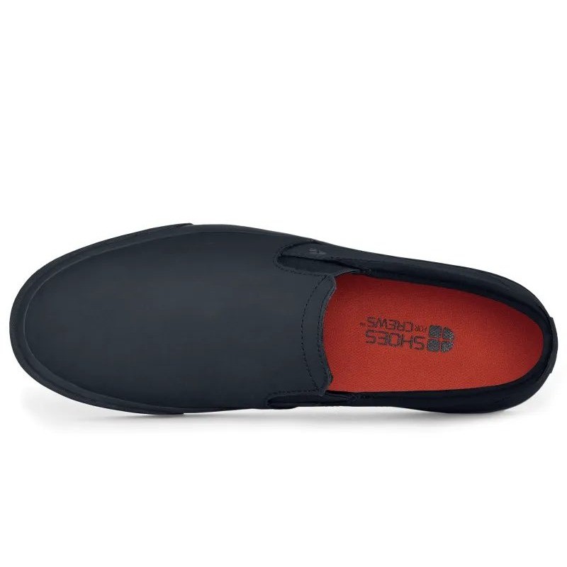 Shoes For Crews Ollie II Black Leather Slip On SR Work Shoes 34257 M-5 W-6.5 NEW