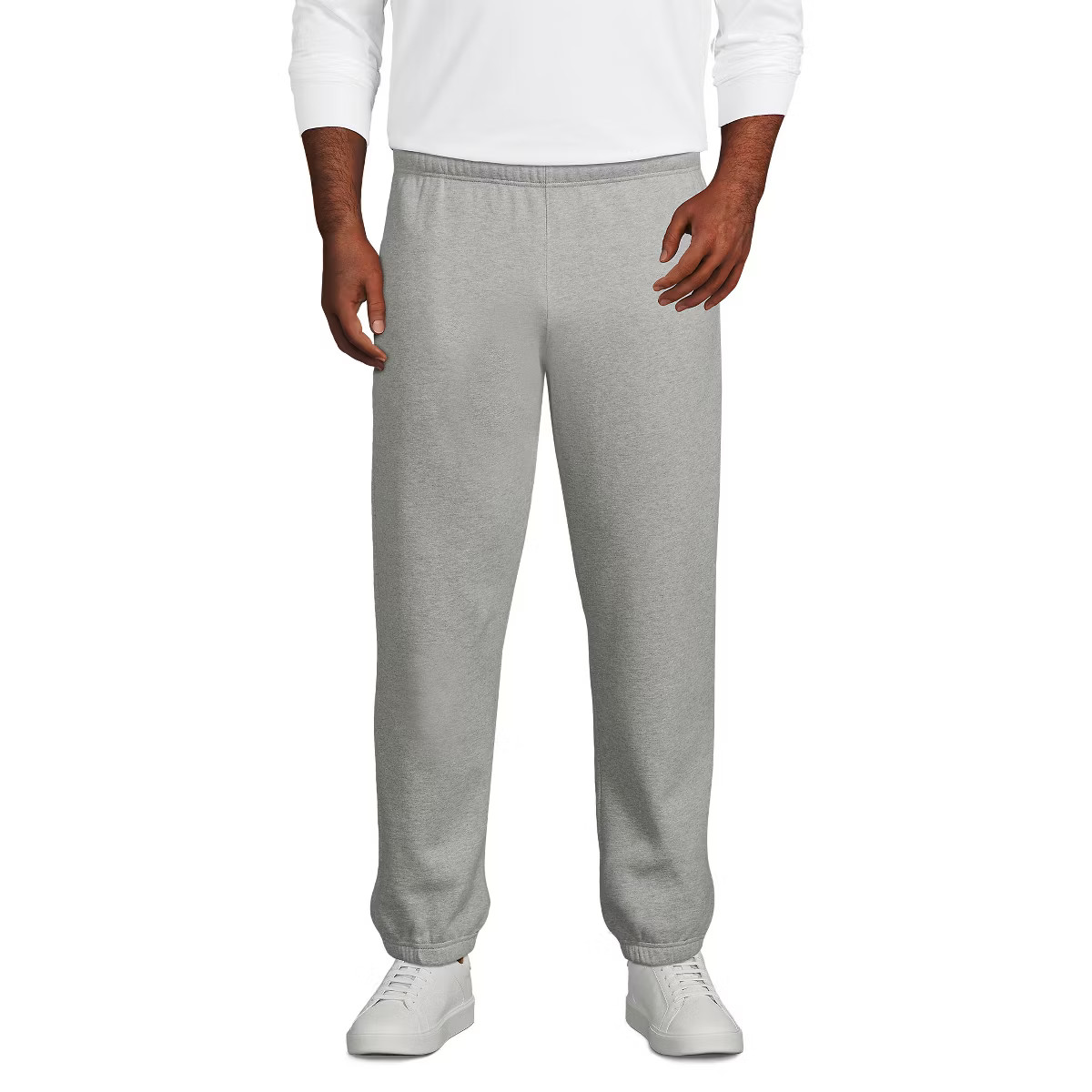 2025 LANDS’ END MEN’S SERIOUS SWEATPANTS GRAY MEDIUM (32-34 WAIST) FREE SHIP