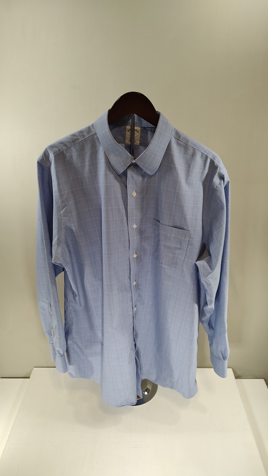 Brooks Brothers Regent Shirt Mens 17.5 4/5 Long Sleeve Light Blue Non Iron