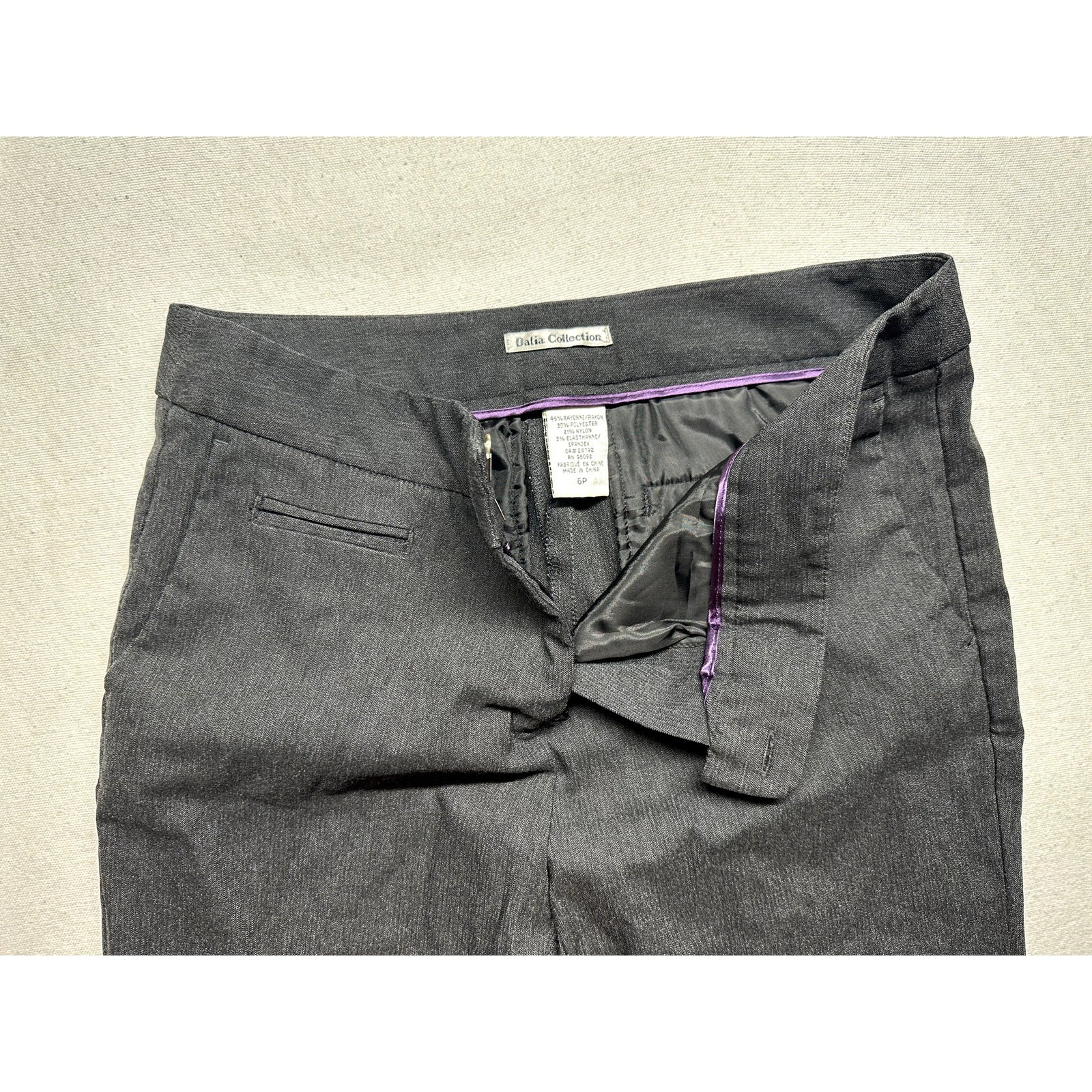 Dalia Collection Charcoal Gray Dress Pants Wide Leg