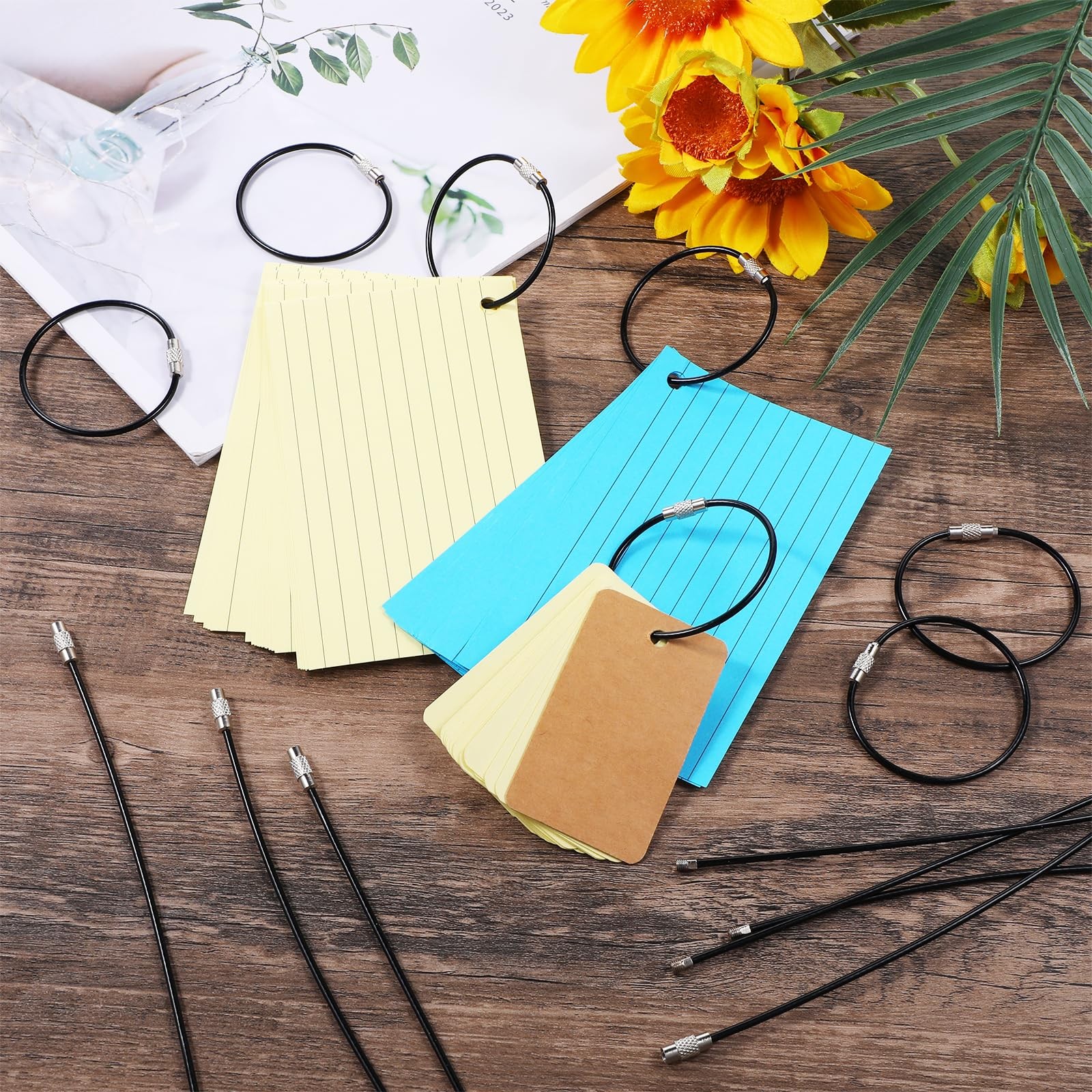 cobee Steel Wire Keychain, 100pcs 6 Inches Stainless 6 Inches, Black