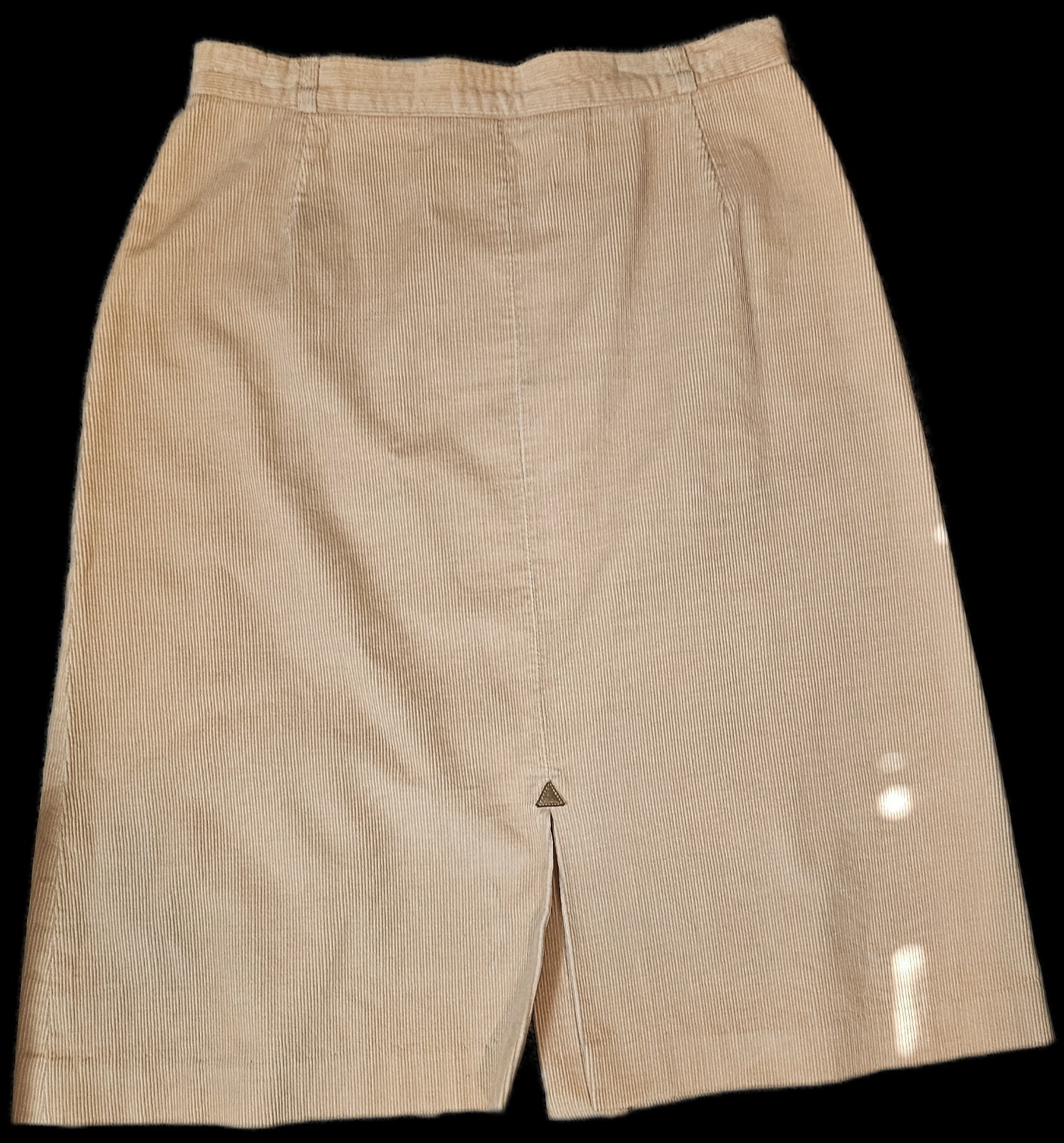VTG Panther Corduroy Skirt Tan Beige Union Made USA Straight Midi 29W