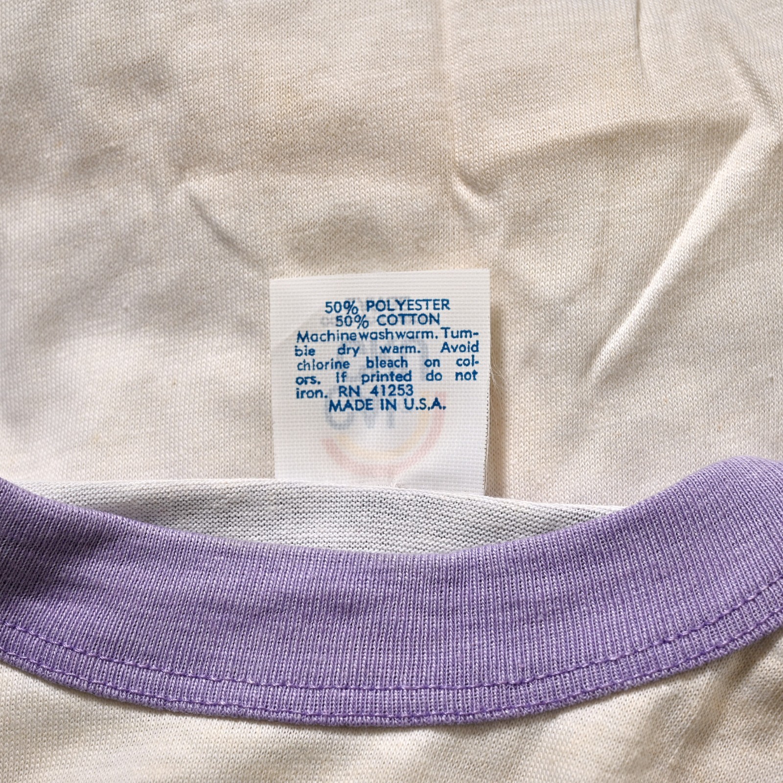 Vintage 80s Cal Cru Purple Sleeve Baseball T-Shirt Unisex L NOS
