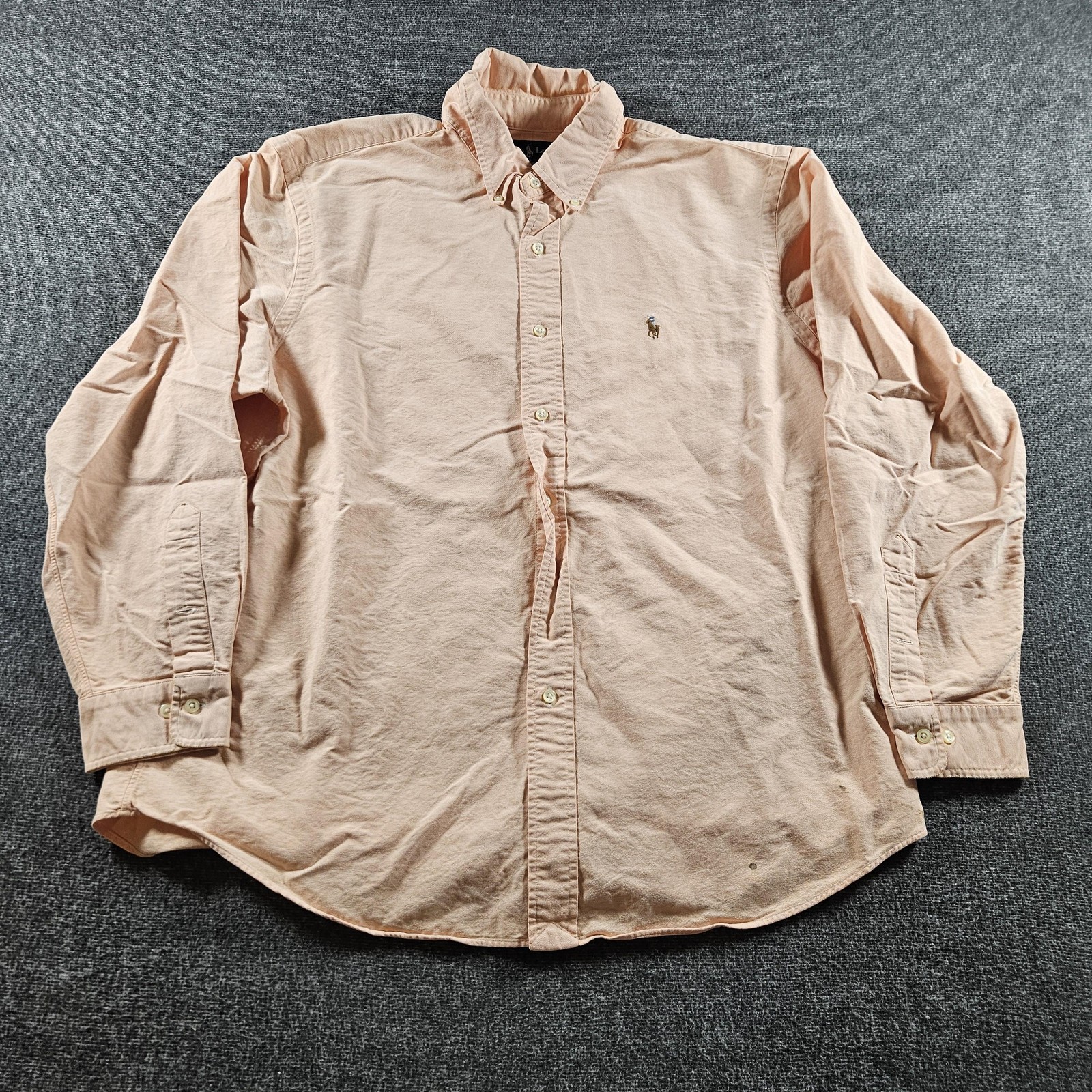 Ralph Lauren Shirt Mens XL Pink Custom Fit Oxford Button Down Long Sleeve Casual