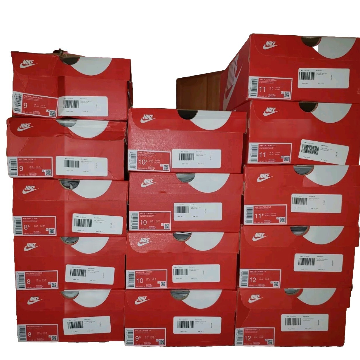 NEW Men’s (CHOOSE SZ) NIKE Full Force Low – RED -WHITE FB1362-102 Basketball 🏀