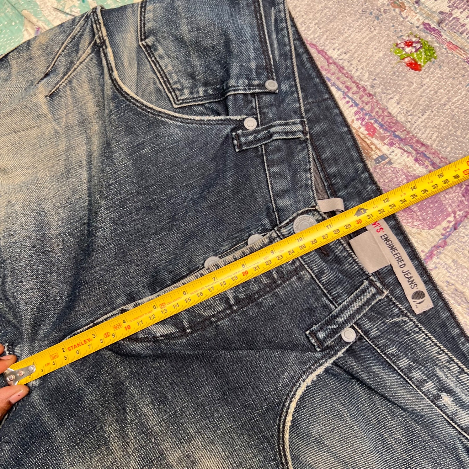 1999 Levi’s Engineered Jeans Straight Leg Twisted Seam Distressed Vintage 34×33