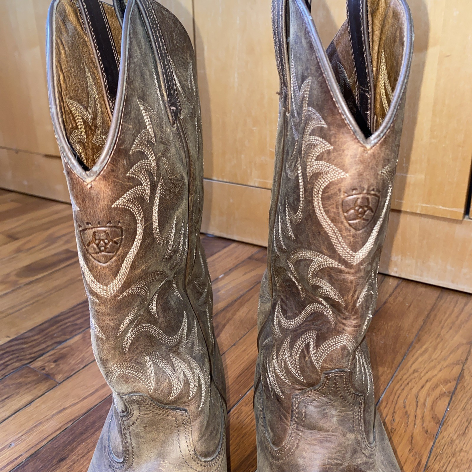 ARIET Heritage 34725 Cowboy Boots Western Brown Leather Mens Size 10D