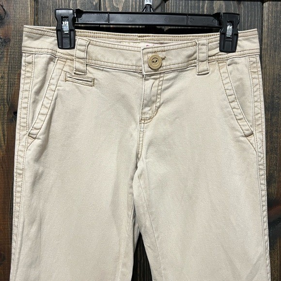 Aeropostale Y2K Khaki Hailey Skinny Flare Low Rise Pants 3 4 Short Preppy Vtg