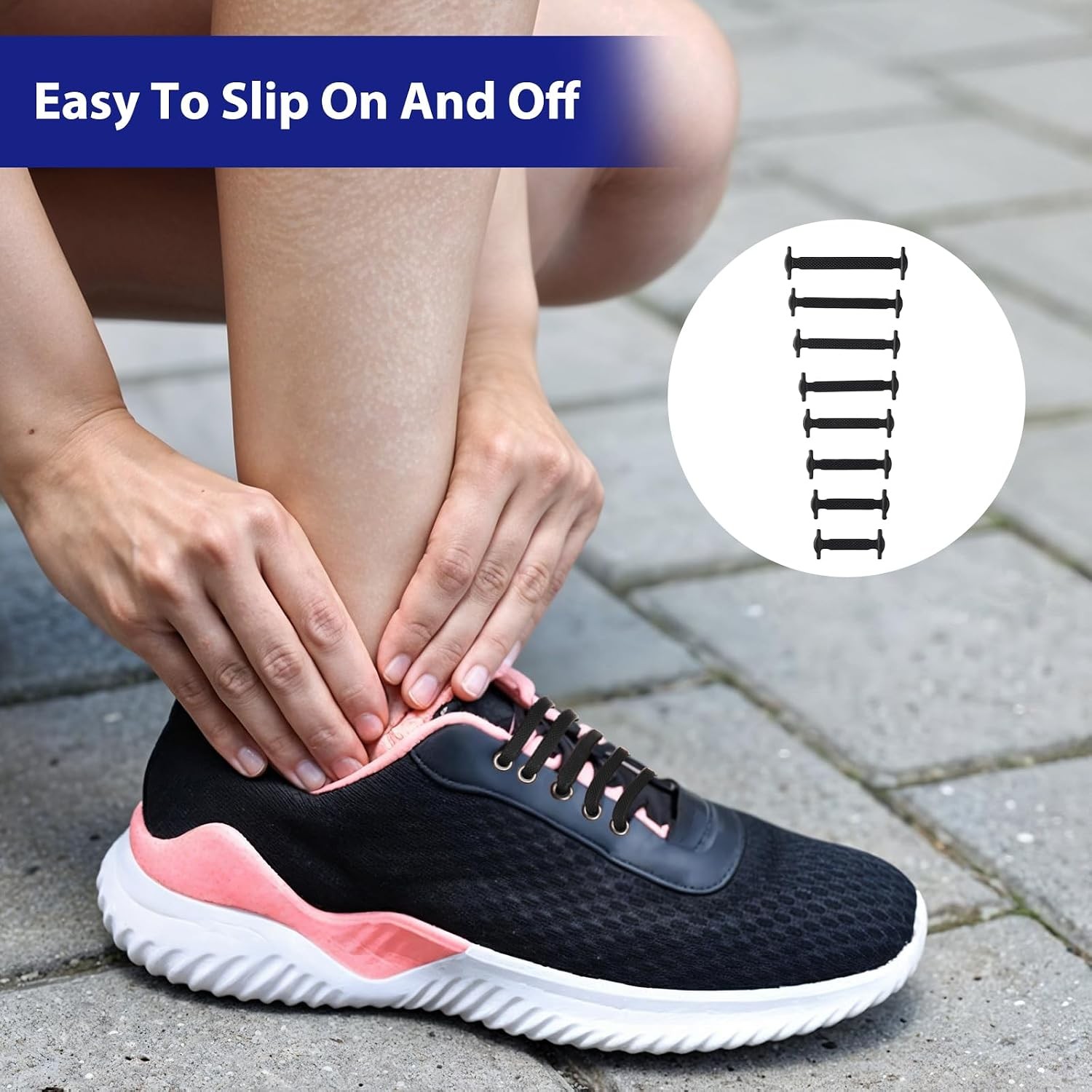 48PCS No Tie Shoelaces Elastic Silicone Shoe Laces for Adults Kids Multicolor