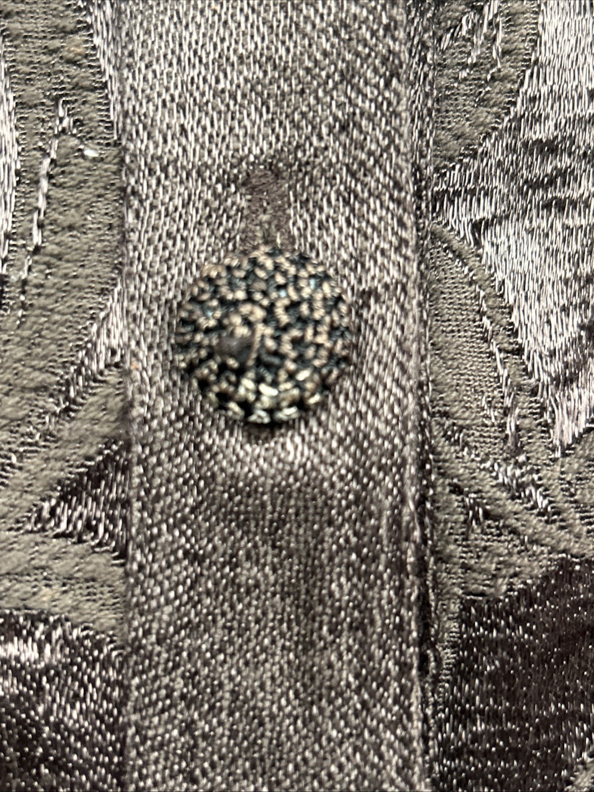 Flashback Couture Women’s Jacket Sz M Brown Embroidered Sequin Crochet Hem Boho