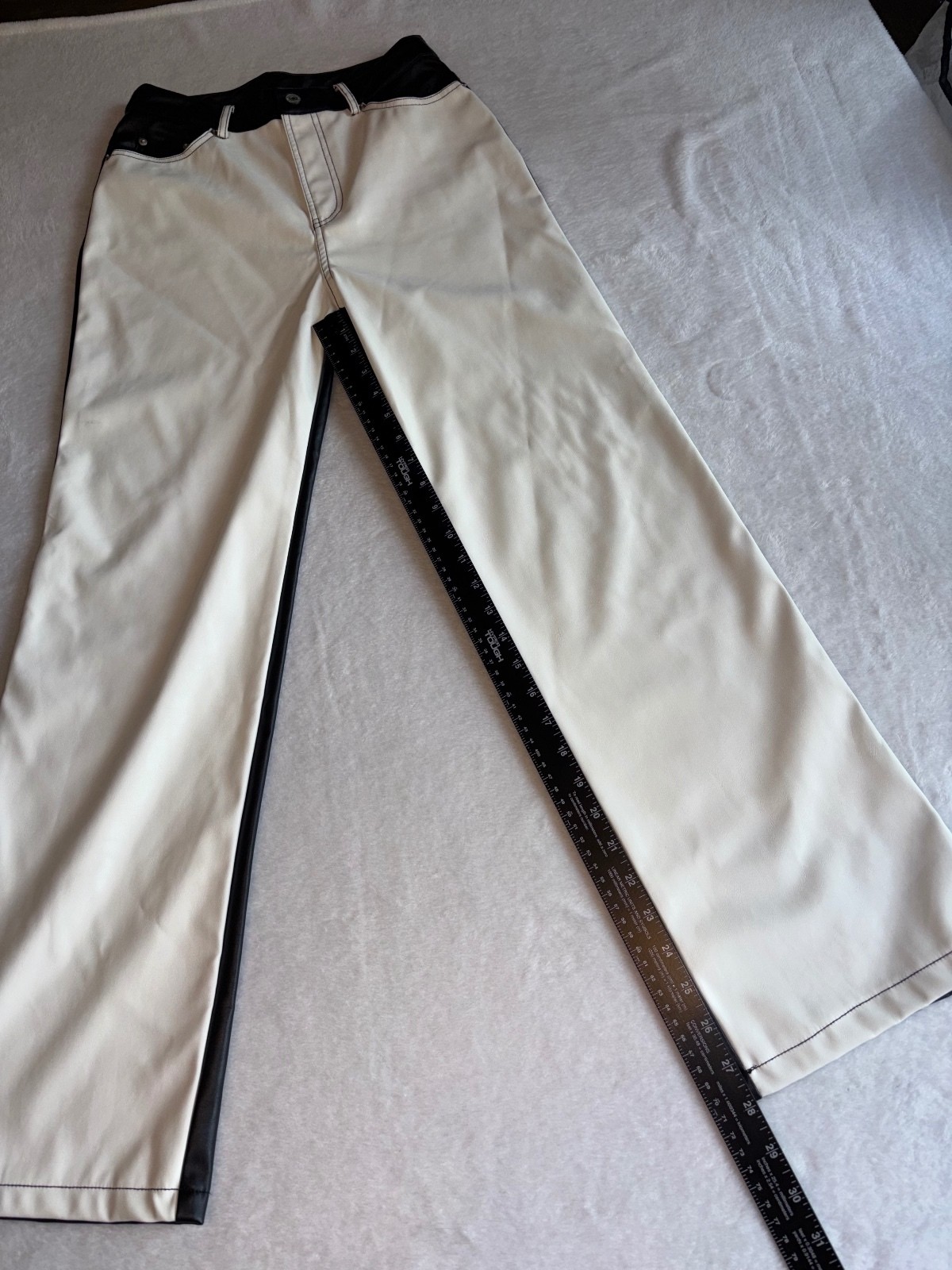 PaperMoon Two Tone Faux Leather Colorblock Pants M