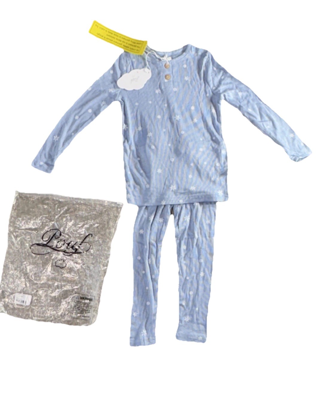 Pouf Snowflake Blue Pajama Set Unisex Baby & Toddler 4T 95% Cotton 5% Spandex