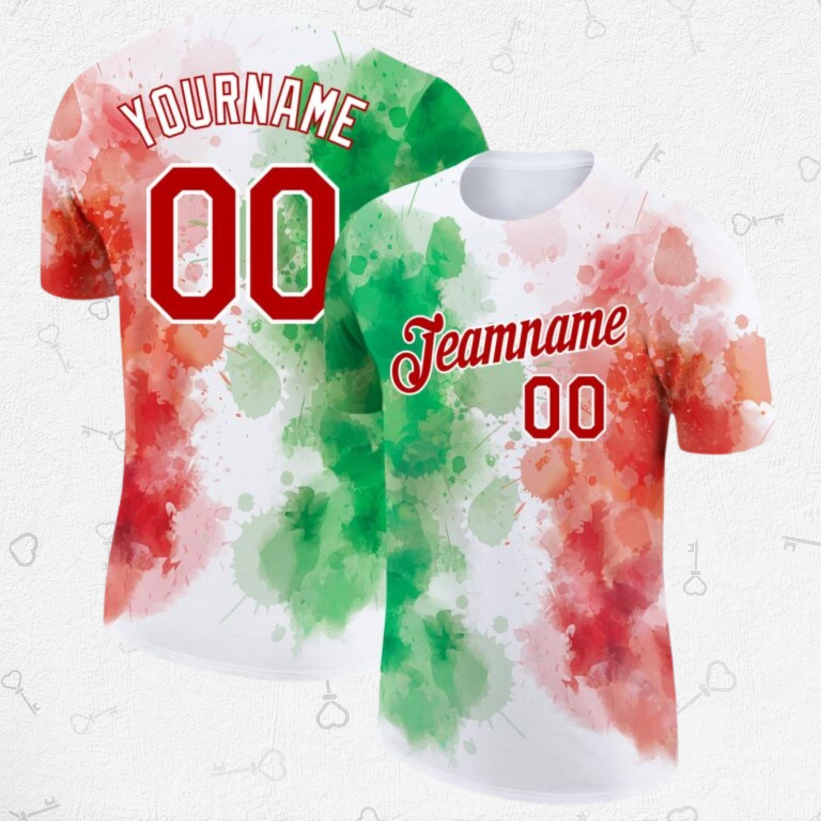 Custom Name & Number T-Shirt Colorful Personalized Gift