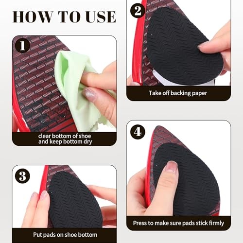 Kifmurase 10Pcs Non-Slip Shoe Pads, Thickened Non-Skid Rubber 10 pcs Black