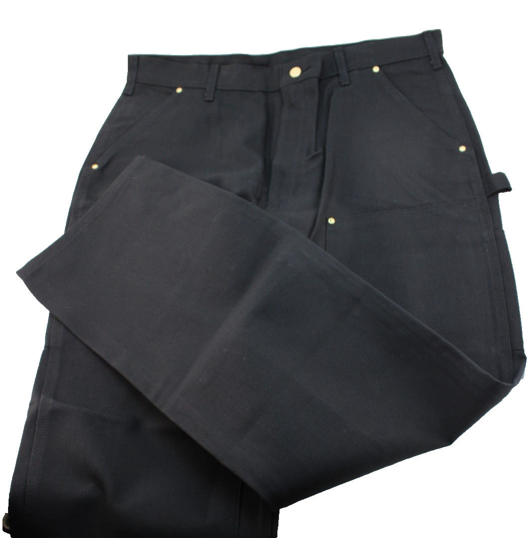 NWT CARHARTT Men’s Size 44 x 34 Loose Fit Double Knee Black Firm Duck Work Pants