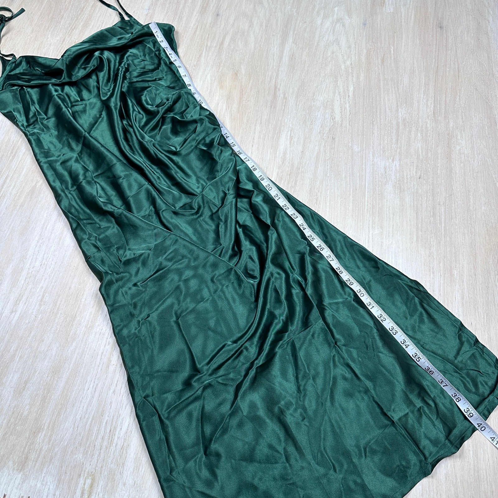 NWT Ladivine by Cinderella Divine Emerald Slim Fit Satin Elegant Midi Dress XL