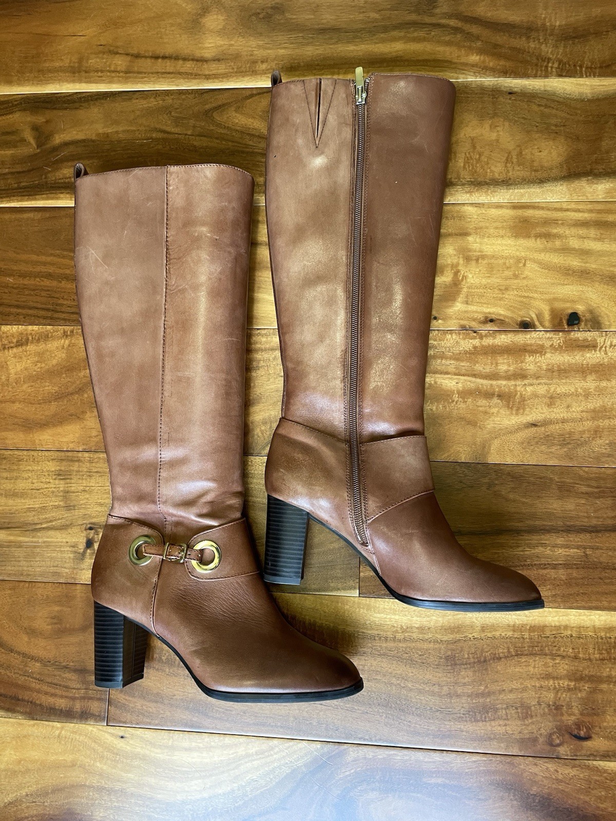 Alex Marie Boots Tall Genuine Leather Brown Size 6.5 womens