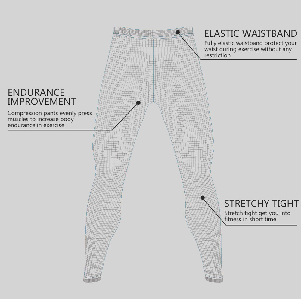Mens Ultra Soft Fleece Lined Thermal Underwear Leggings Compression Pants