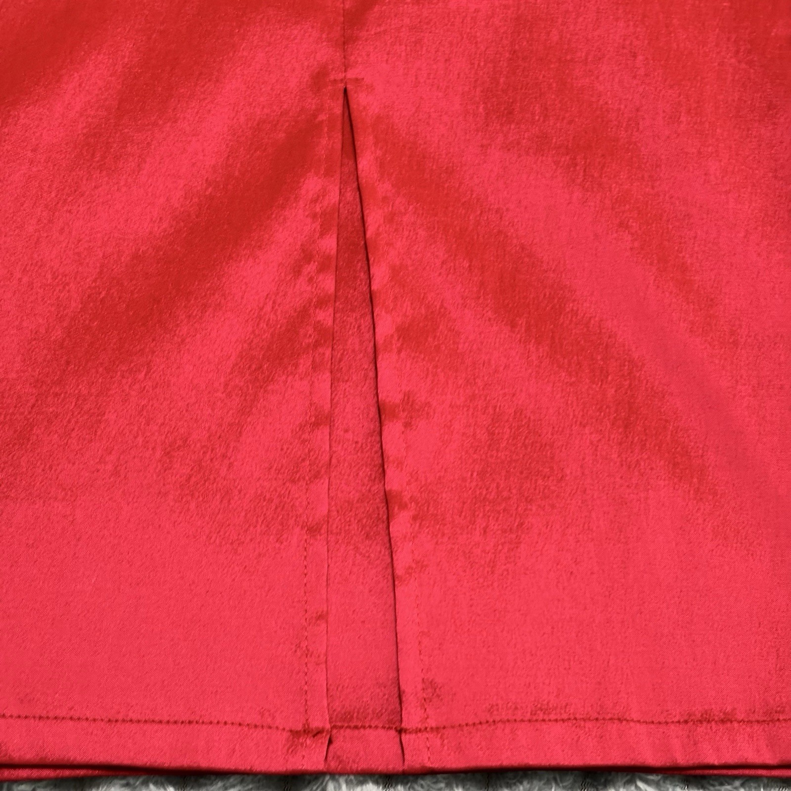 Tadashi Collection Red Satin Ruched Pleated Fit & Flare Midi Dress 16