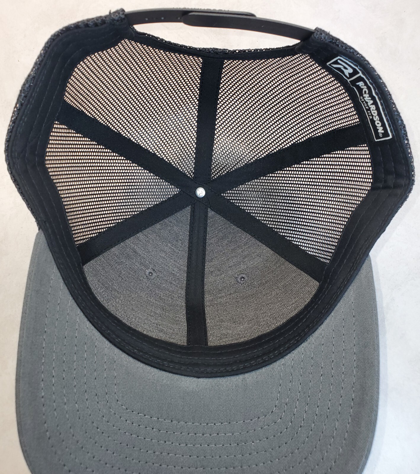 Peterbilt Red Patch on Richardson 112 Trucker Hat Snapback Charcoal/Black